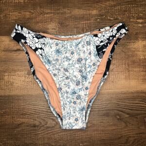 J. Crew High Rise Cheeky Bikini Bottom Mixed Magnolia Floral Size Medium NWT